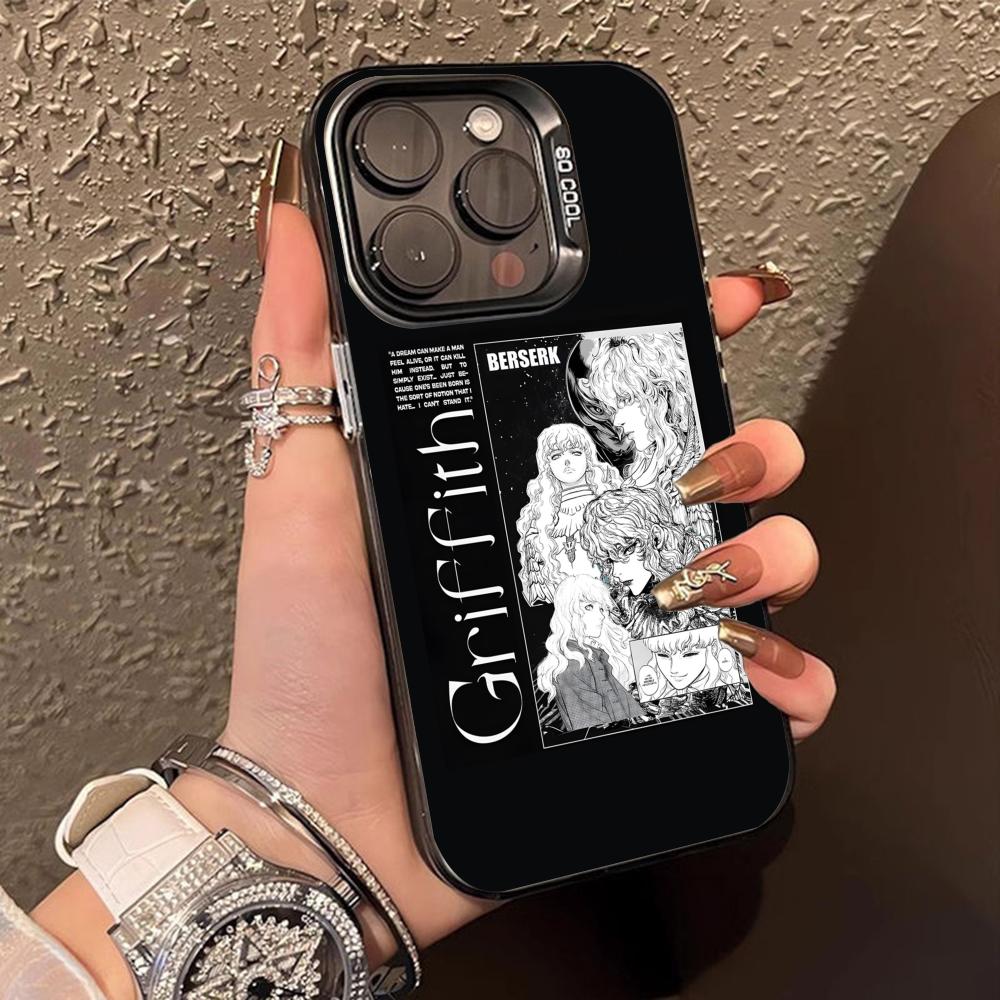 

Чехол для телефона с аниме Гриффитом для iPhone 17 16 15 14 13 12 11 X XR XS Air Pro Max Plus Черный Цветной Серебристый Чехол iPhone X
