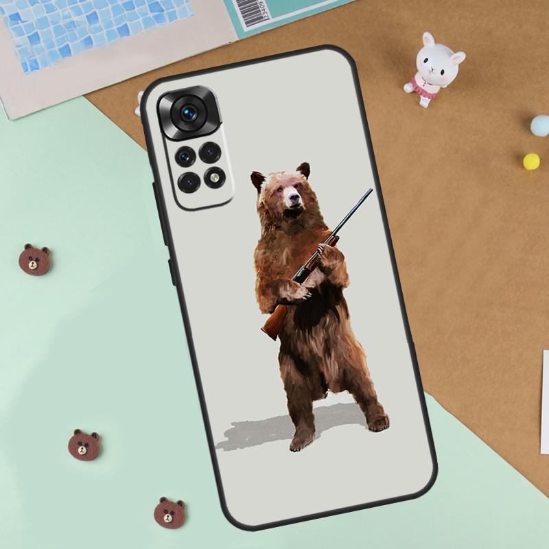 Cartoon Grizzly Bear Case For Xiaomi Redmi Note 14 13 12 9 10 11 Pro 10S 11S 12S Cover For Redmi 13C 10C 12C 14C