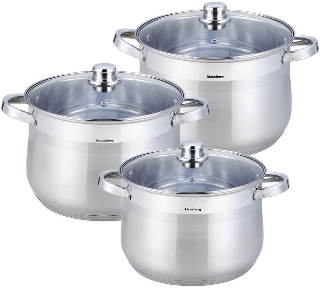 Set Of 3 Large Klausberg Pots 7+8.6+10.7L Kb-7177