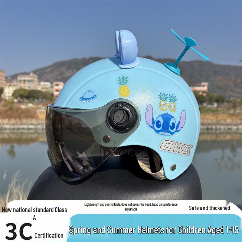 3C Certified Cartoon Sun Protection Helmet for Kids 1-15 Years, All-Season Electric Scooter Safety Helmet