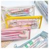 Clear PVC Pen Bag Pencil Case  Ins DIY Pattern, Pencil Pouch, Portable Pencil Bag, Pen Case for School & Office