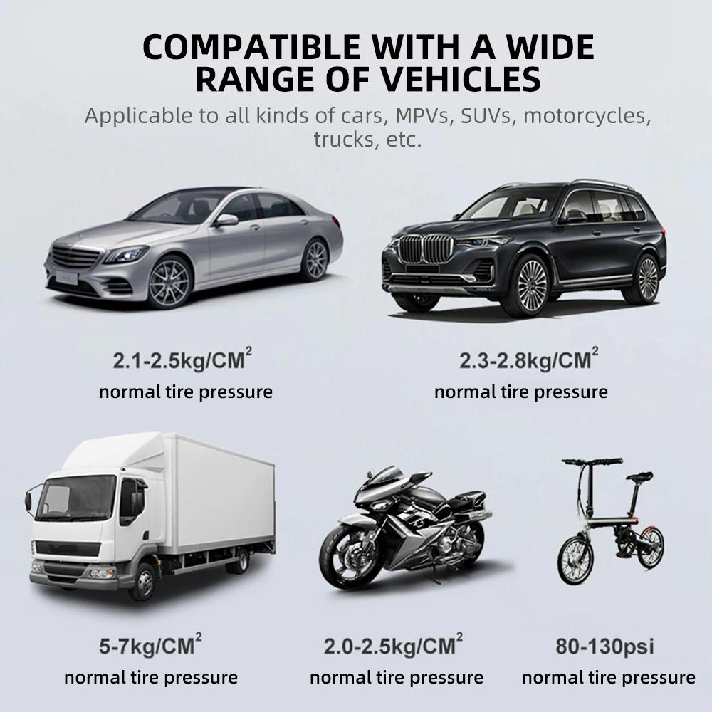 Car Motorcycle Digital Tire Pressure Gauge Meter Bicycle Tyre Diagnostic Tool 0-150 PSI Backlight LCD Air Pressure Gauge Tester