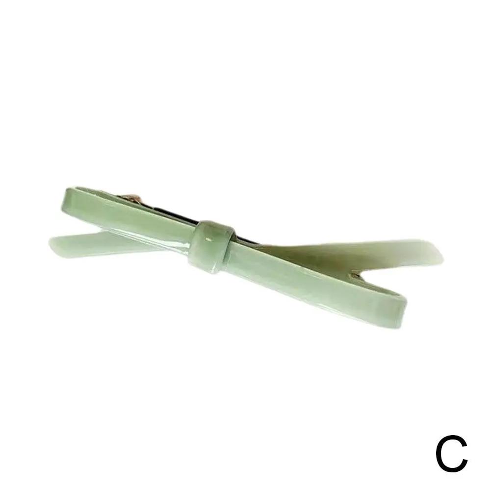 5-color Women Bow Hair Clips Plain Color Acrylic Hairgrip Tie Sweet Hair Bowknot Bow Simple Cute Hairpin Accessories Pins S X8m4