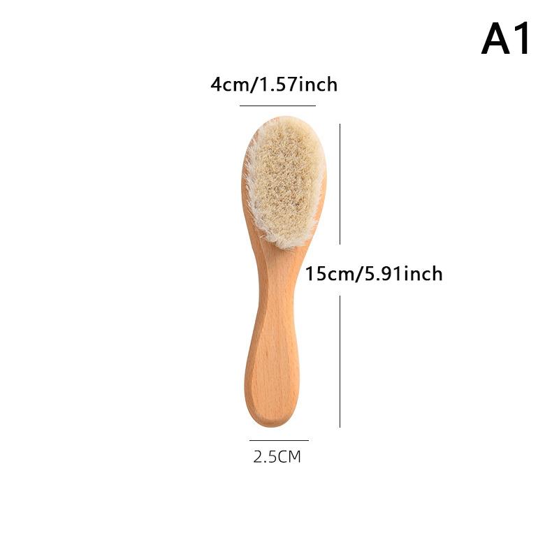 Wooden Handle Brush Baby Hair Brush Newborn Hair Brush Infant Comb Head Massager