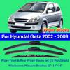 Wiper Front & Rear Wiper Blades Set Kit For Hyundai Getz 2002 - 2009 Windshield Windscreen Window Brushes 22"+14"+14"