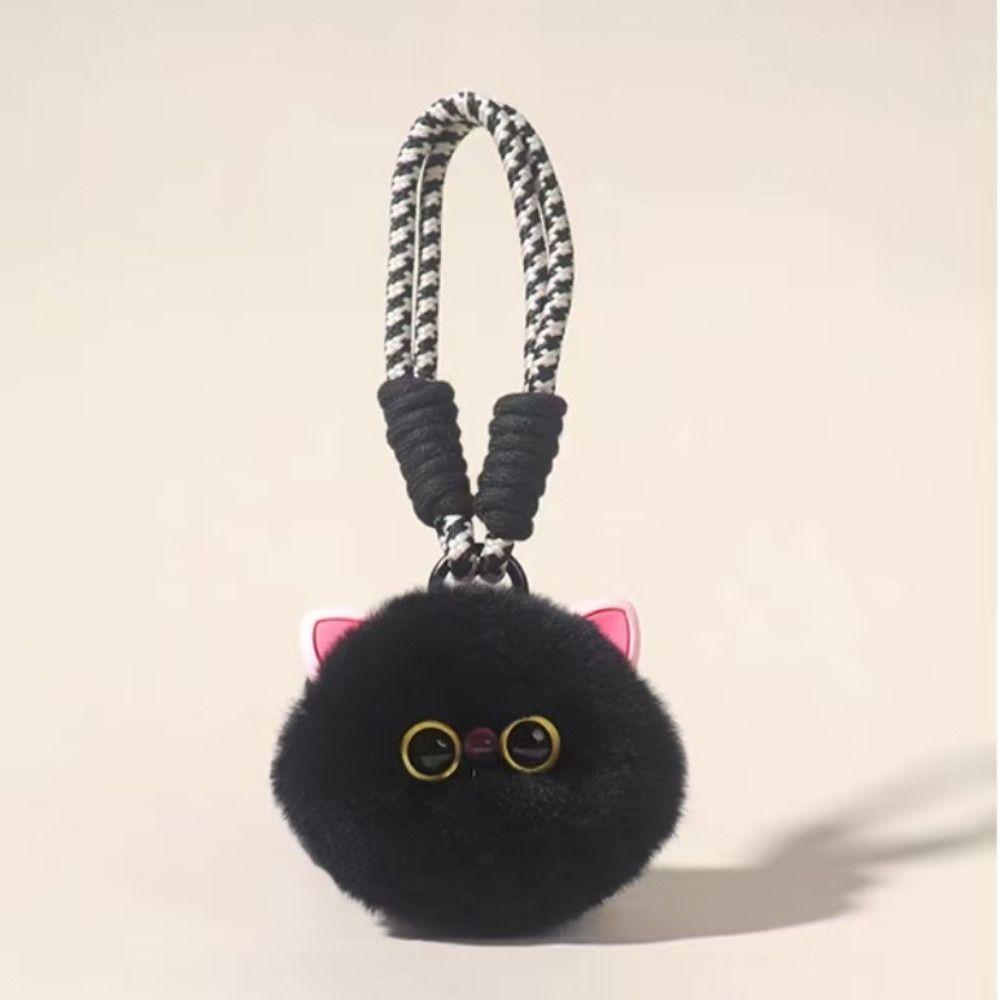 Taschenanhänger Katze Plüsch Anhänger Felliger Plüschball Schlüsselanhänger Imitation Kaninchenfell Schlüsselanhänger Frauen Mädchen