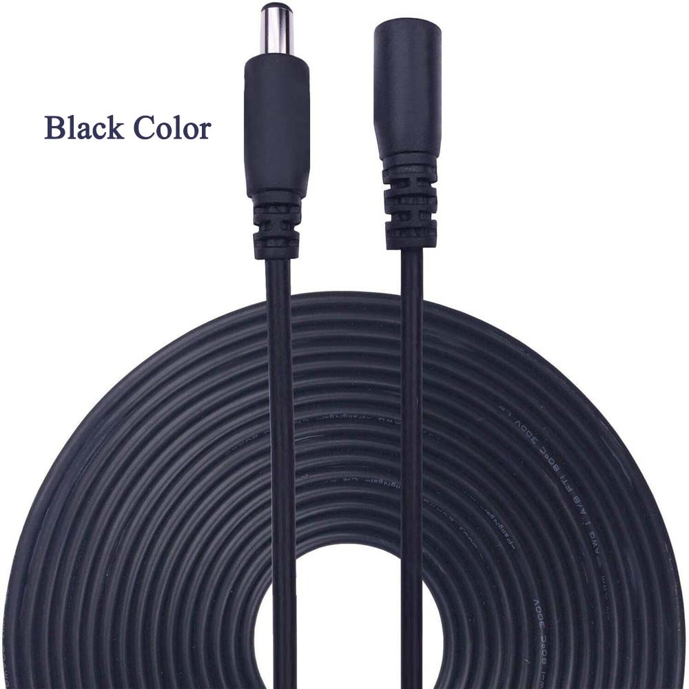 DC 12V Extension Power Cable Male To Female 2.1mm*5.5mm Connector Wire 0.5m 1m 2m 3m 5m 10m White Black Power Cord For LED CCTV 5