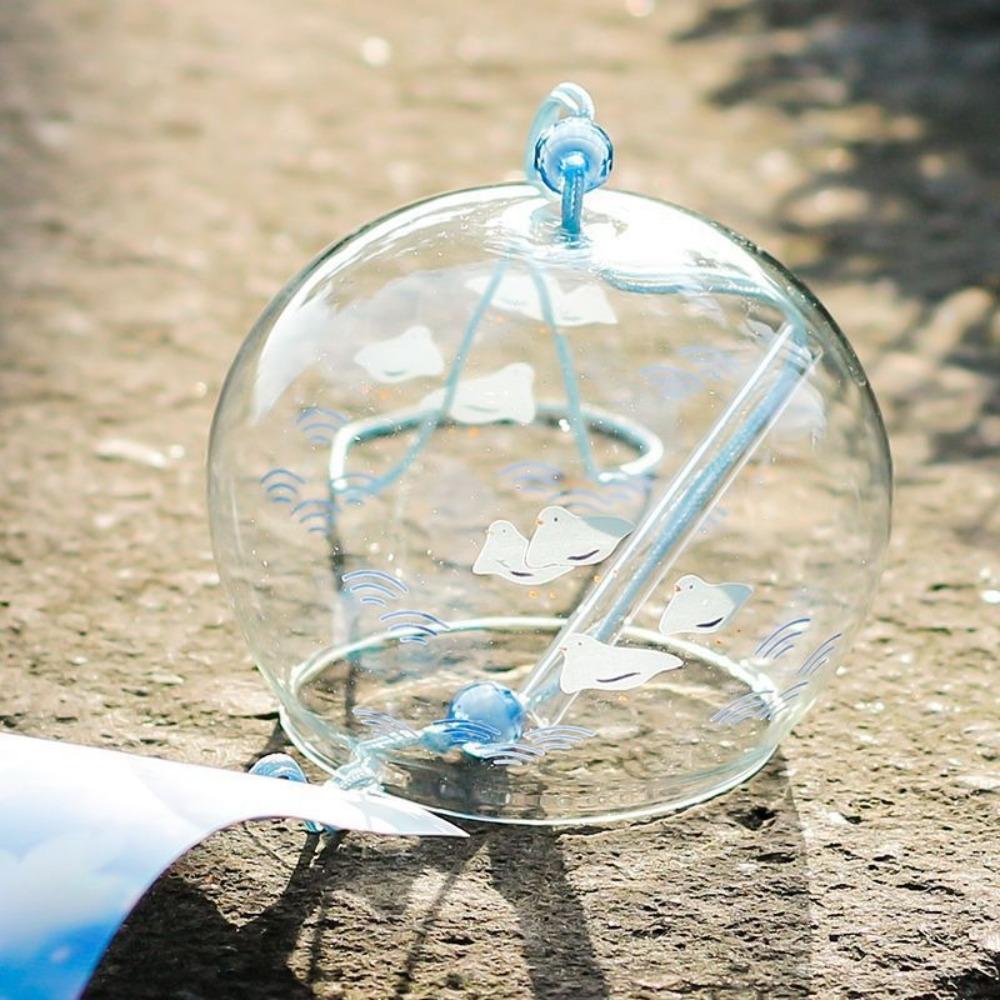 Handmade Handmade Glass Wind Chime Pendant Design Wind Bell Glass Painted Wind Chime Room Decor Style-8