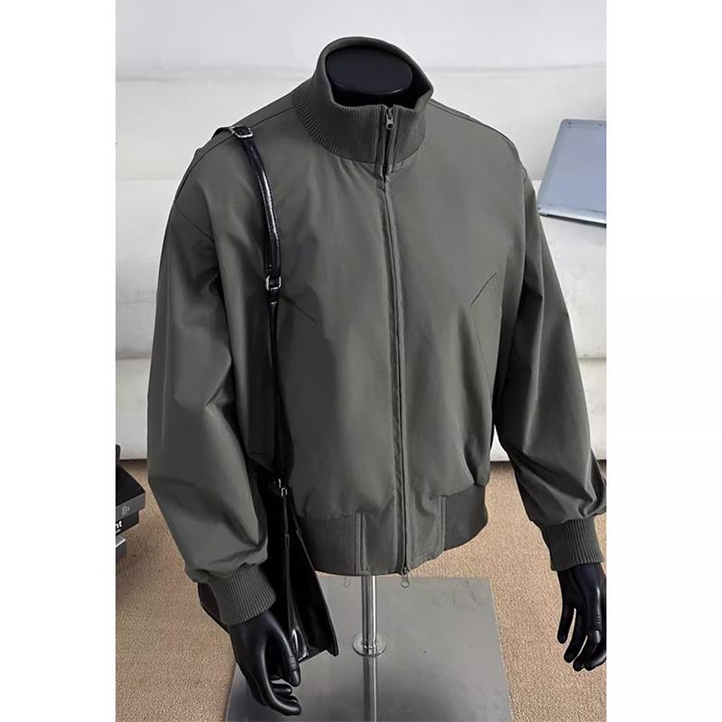 Men's Black CleanFit Workwear Bomber with Three-Proof Stand Collar