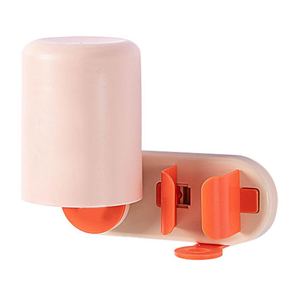 Badezimmer Zahnbürstenhalter Multifunktionales Wandmontiertes Zahnbürstenaufbewahrungsregal für HaushaltRosa Orange mit Becher