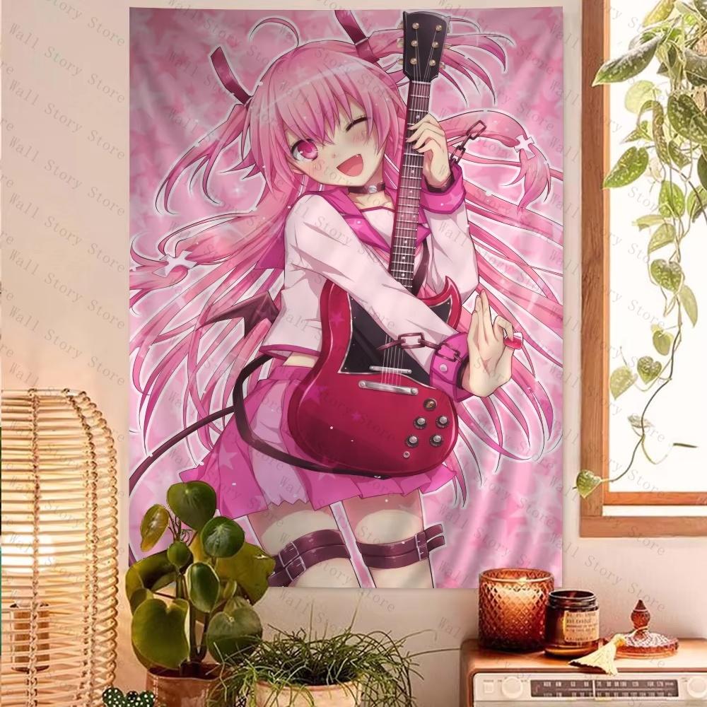 Angel Beats Cute Tachibana Kanade Hanging Bohemian Tapestry Hanging Tarot Hippie Wall Rugs Dorm Japanese Tapestry Wall Art