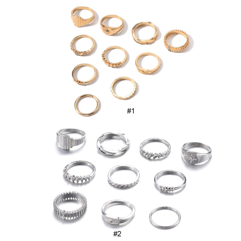 Finger Rings for Women Vintage Geometric Finger Rings Personality Band Stack Ring for Women Girls
