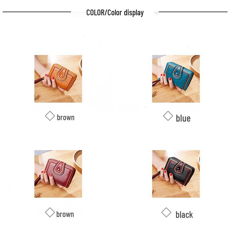 Women's Retro Oil Wax Leather Accordion Wallet with Multi-Card Slots and Zipper