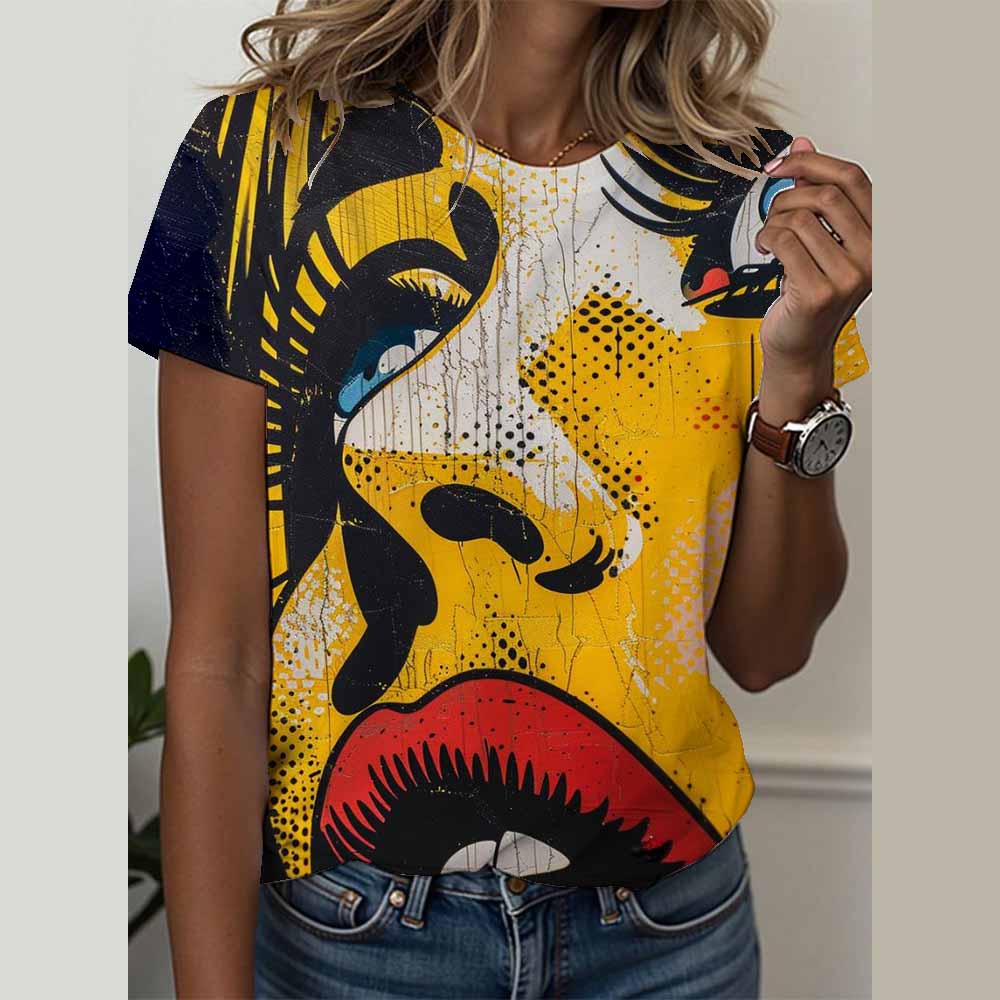 Fashion Women's T-Shirts Funny 3D Print Tops Short Sleeve T Shirt Summer Kawaii Africa Graphic Tees