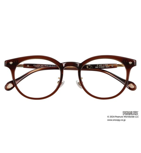 Boston type glasses PEANUTS SNOOPY Novel King Literary Ace type from above glasses Eyeglasses Optometry adjustment Date glasses Prescription lens