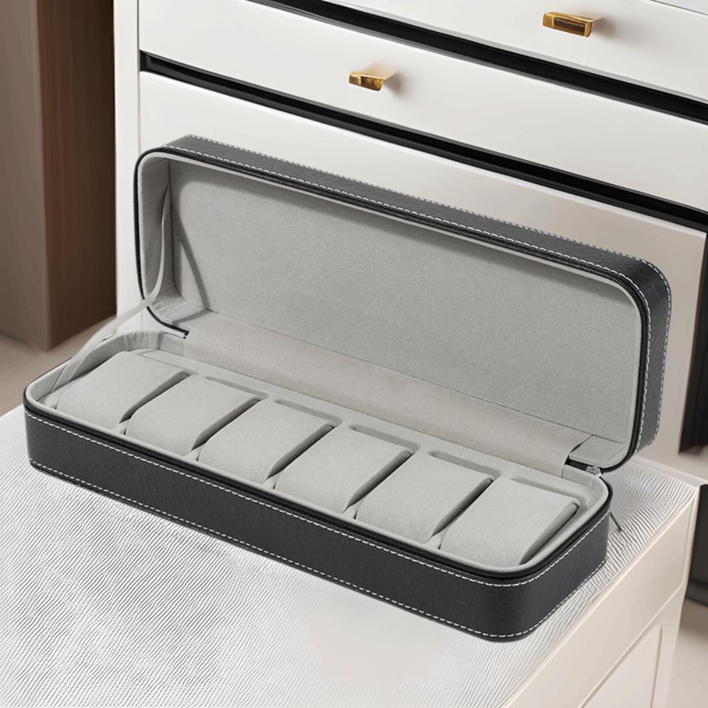 Zipper Watch Storage Box PU Watch Organizer Watch Holder Watch Display Box  Travel Case