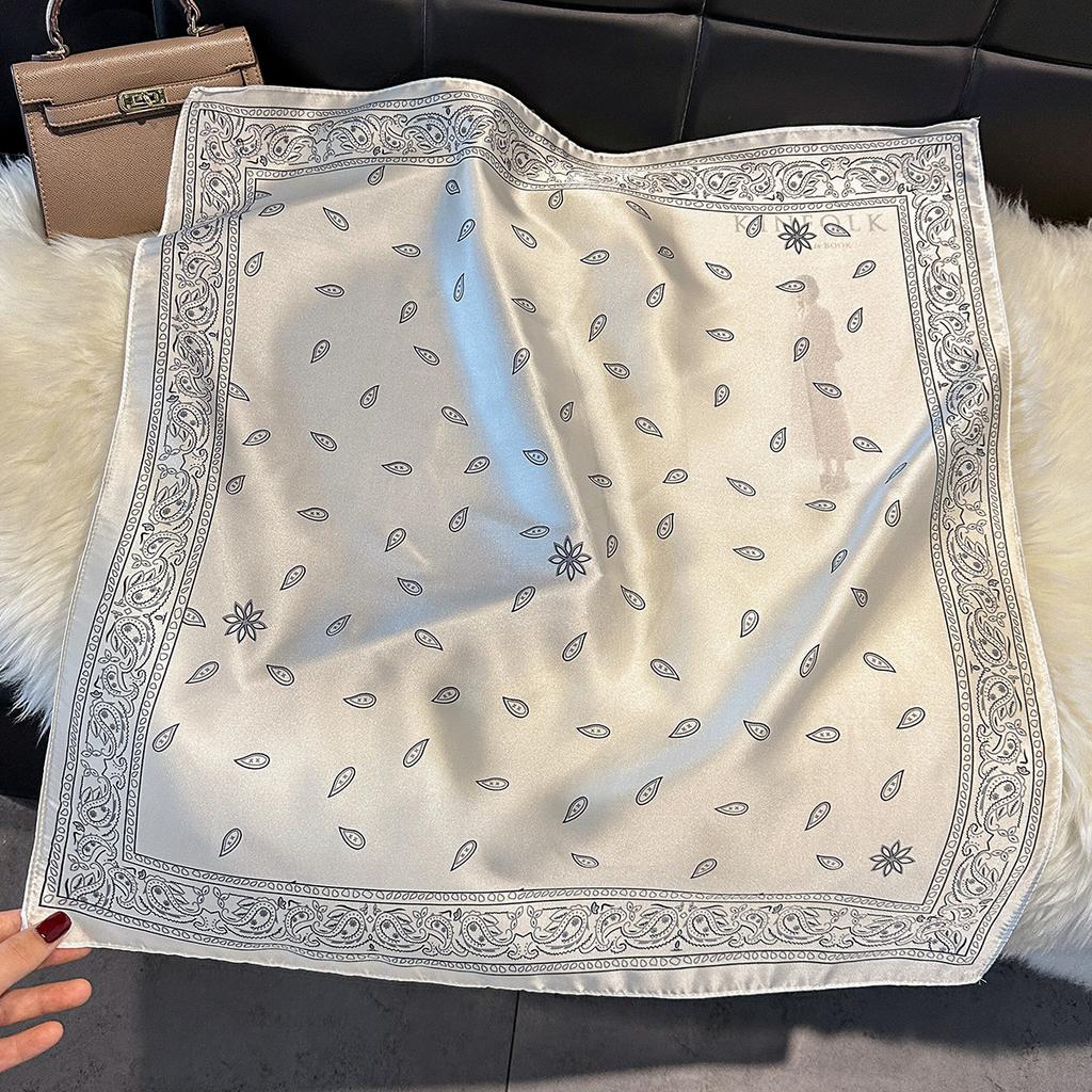 Spring And Autumn Silk Scarf Women'S Ribbon Headgear Hair Accessories Flowers Cashew Nut Flowers Versatile Temperament Advanced