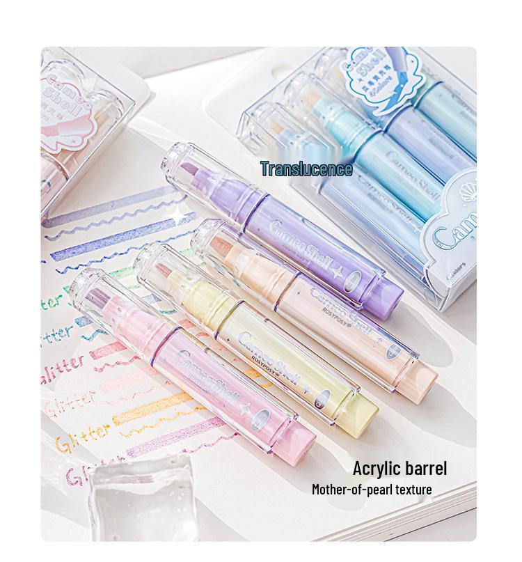 RosyPosy Bling Heart Fluorescent Highlighter Pen for Journaling