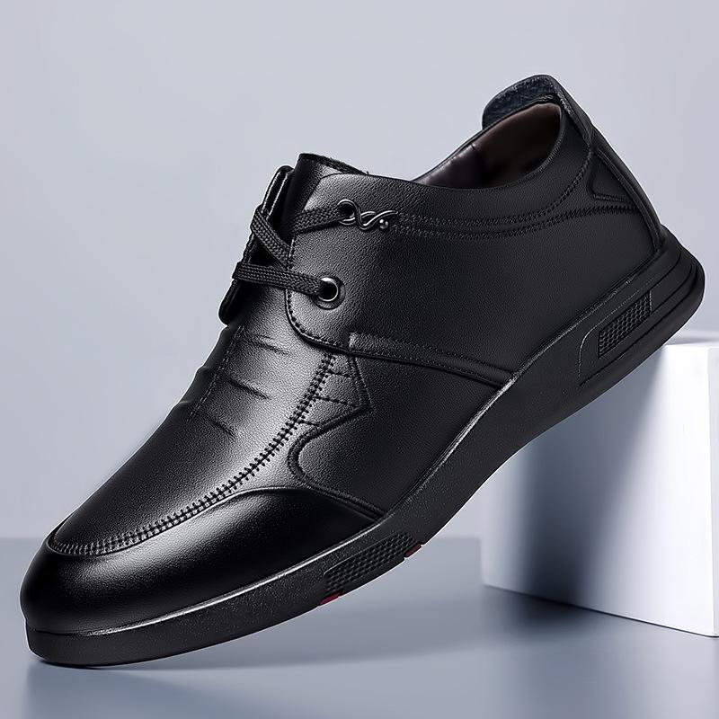 Jarní podzimní boty z hovězí kůže pro muže Móda s měkkou podrážkou Ležérní pánské mokasíny Designové černé britské pánské kožené boty