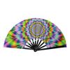 Glow In The Dark Folding Fan Rainbow Starry Sky Design Portable Decor for Party Stage Performance
