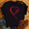 Butterfly Heart Printed T Shirt New Unisex Black T Shirt Harajuku Cute Graphic Tee Shirt Ladies Casual Female Tops Tee