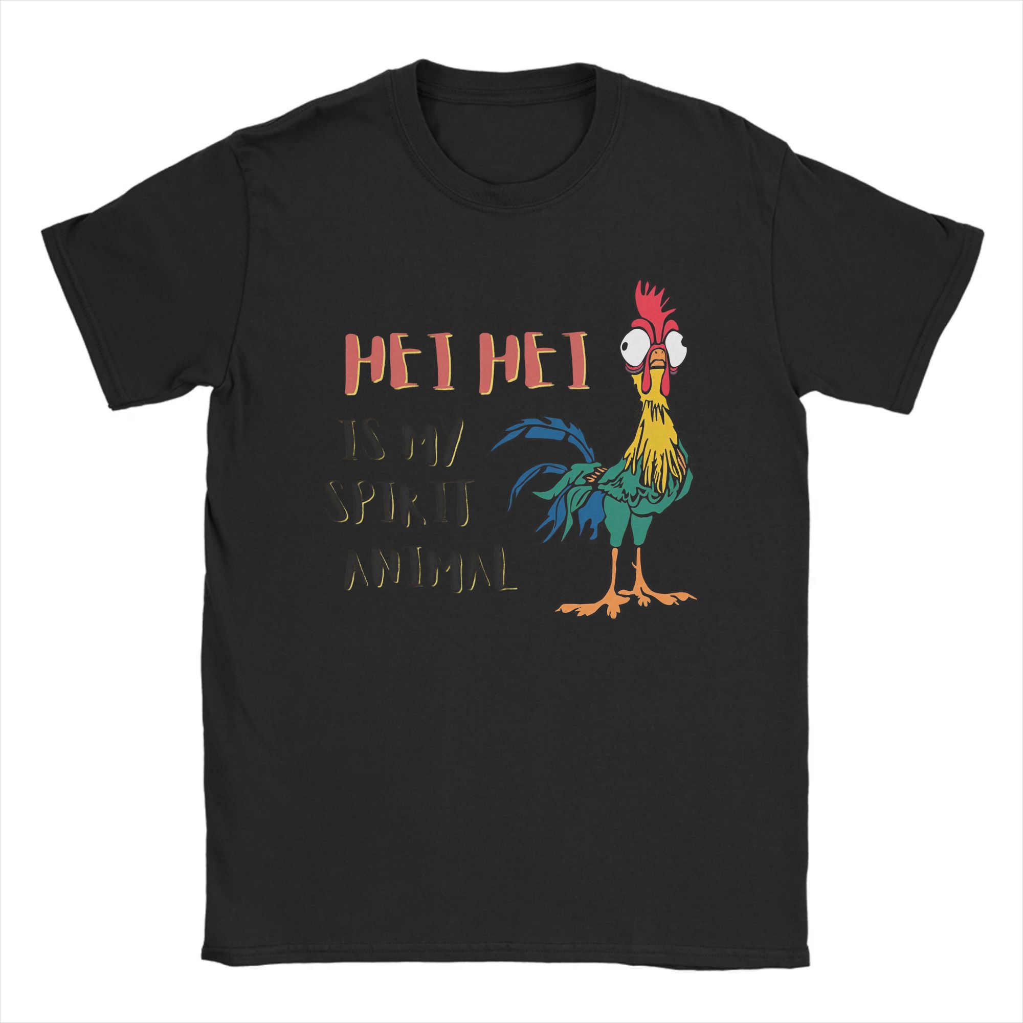 

Moana Hei Hei My Spirit Animal Men T Shirt Funny Chicken Tee Short Sleeve Round Collar T-Shirts 100% Cotton Printed merchandise M