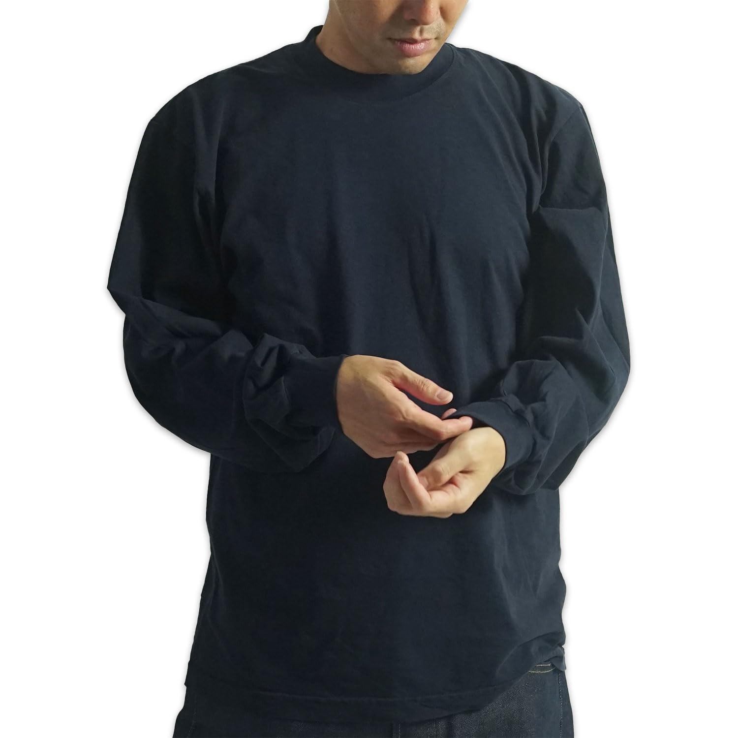 

Los Angeles Apparel 1807GD oz Garment Dyed Crew Neck Long Sleeve Size L 6.5 T-Shirt, Navy,