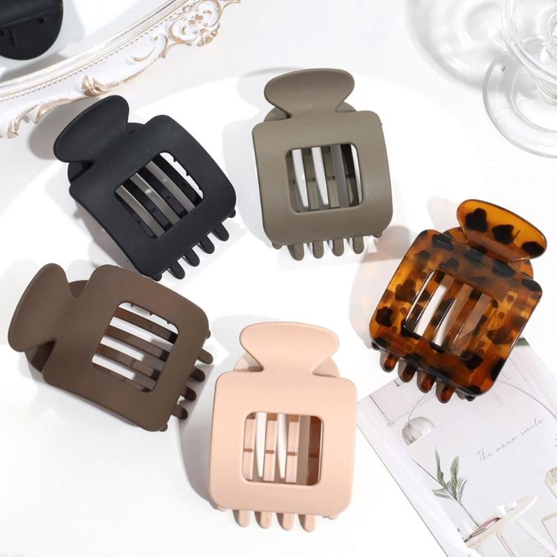 Matte Square Hair Claw Clip With Strong Grip For Women Kids Nonslip Hairpin ABS Hair Accessory For Sports Travel