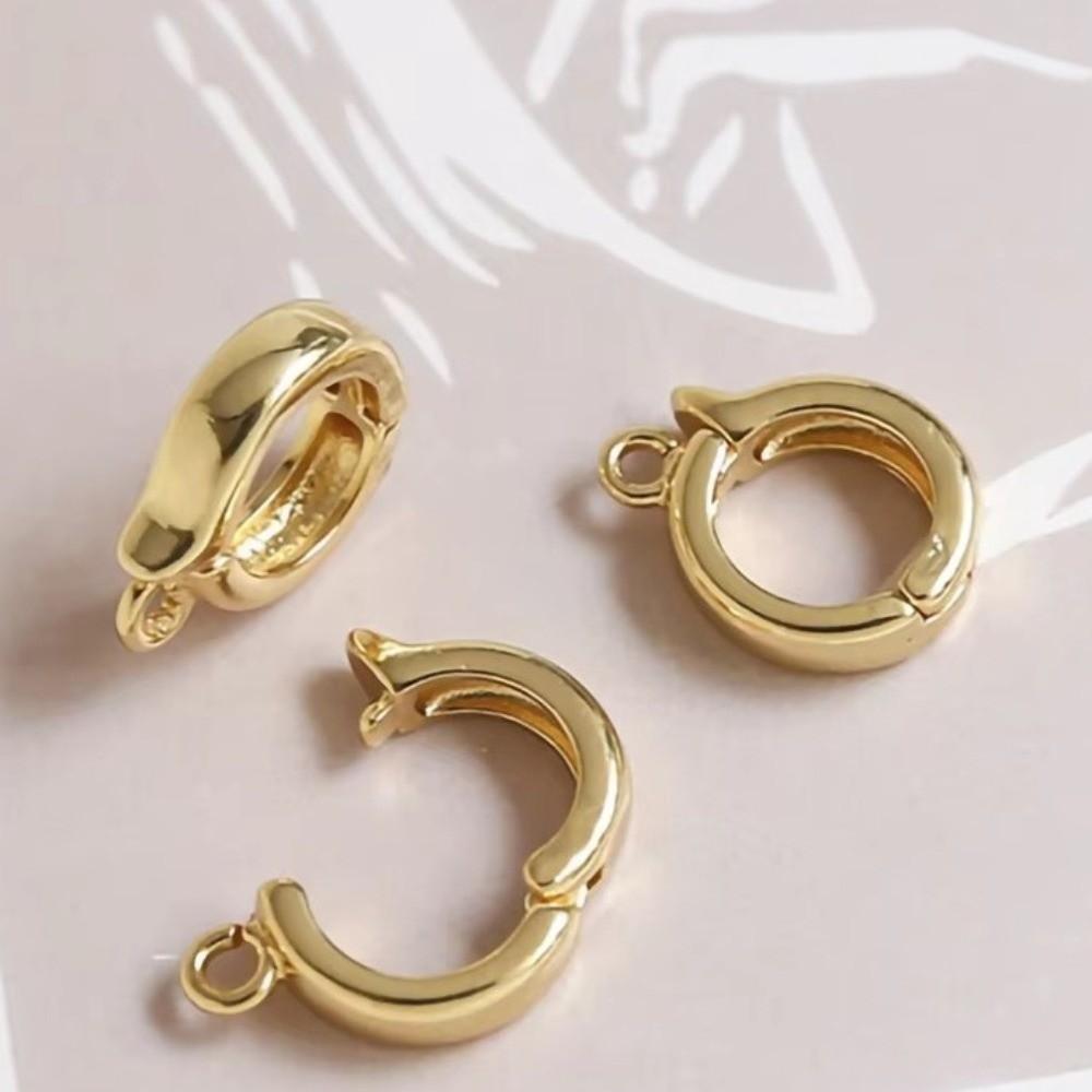 5pcs/set Creative Brass Bail Clasp Connector Round Shape Multi-Functional Enhancer Bail Pendant Pendant Hook Clasp Key Ring
