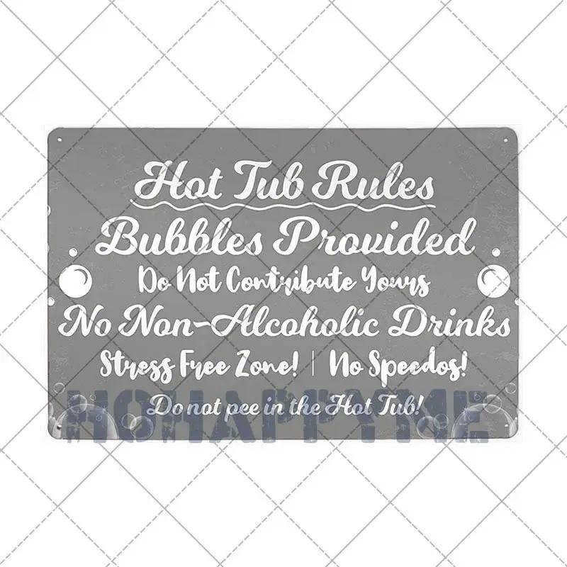 Funny Outdoor Hot Tub Metal Tin Sign Plates Vintage Poster Bathroom Plaques Wall Decorative Retro Home Decor 20*30cm