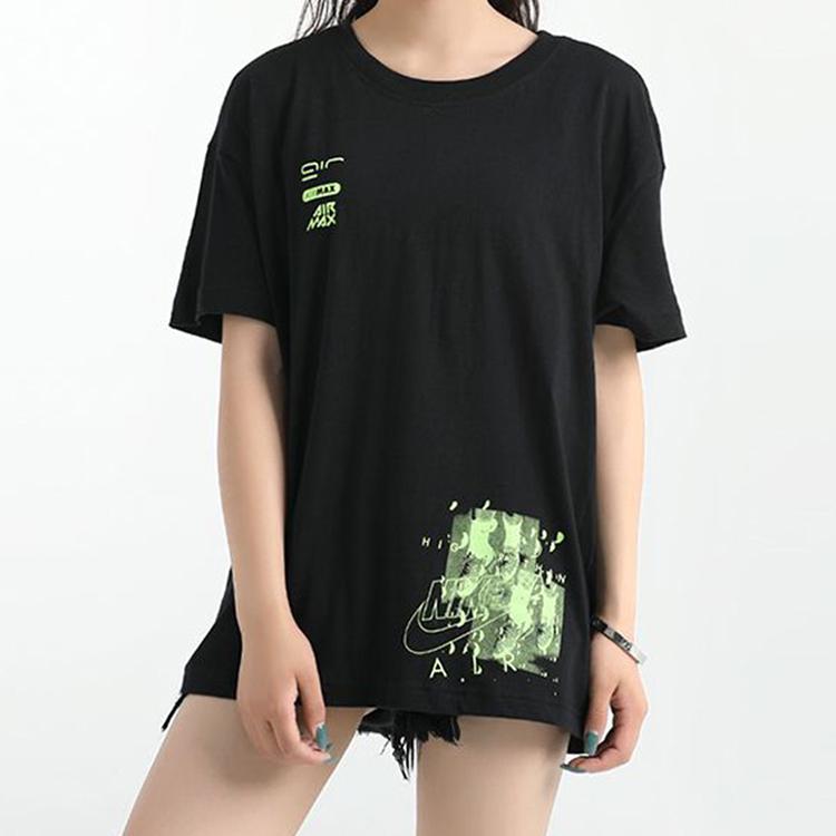 Nike Lux Pack Short Sleeve T-Shirt Women Tops Black Green CT8921-011