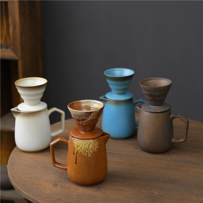 Ceramic Hand Brewed Coffee Pot Set V60 Coffee Filter, Ceramic Filter Cup Coffee Pot Hot Sale Sharing Pot