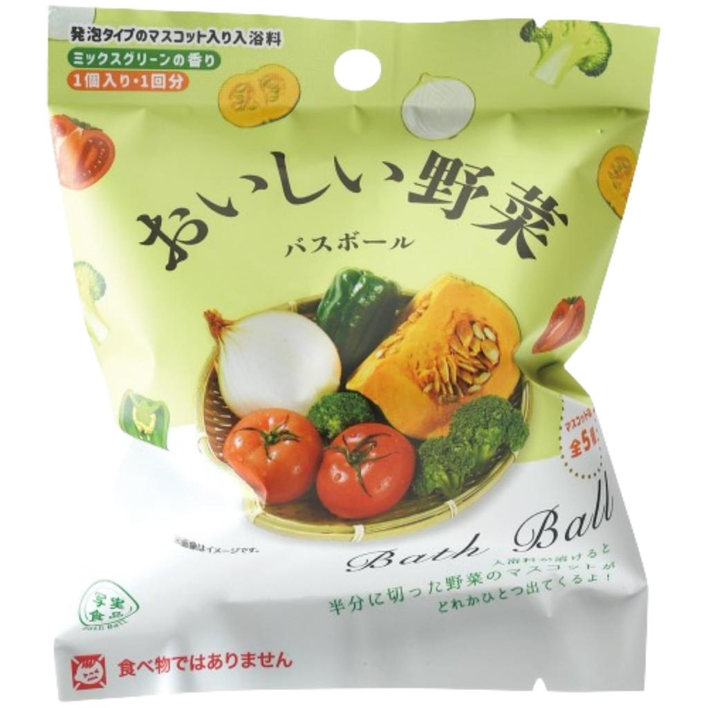 Set of 6 Foaming Net Nor Corporation Bath Realistic Food Delicious Vegetable Bath Balls with Scented Vegetable Toy Bath Carbonated Bath Character Bath