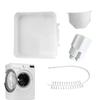 Washing Machine Drain Filter Tray Water Collection Funnel with Brush Replacement Accessory for Washer Home Rental Apartments