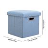 Folding Storage Ottoman Foldable Small Ottoman Foot Rest 11.81x11.81x11.81inch Comfortable Seat Square Footstool for Living Room