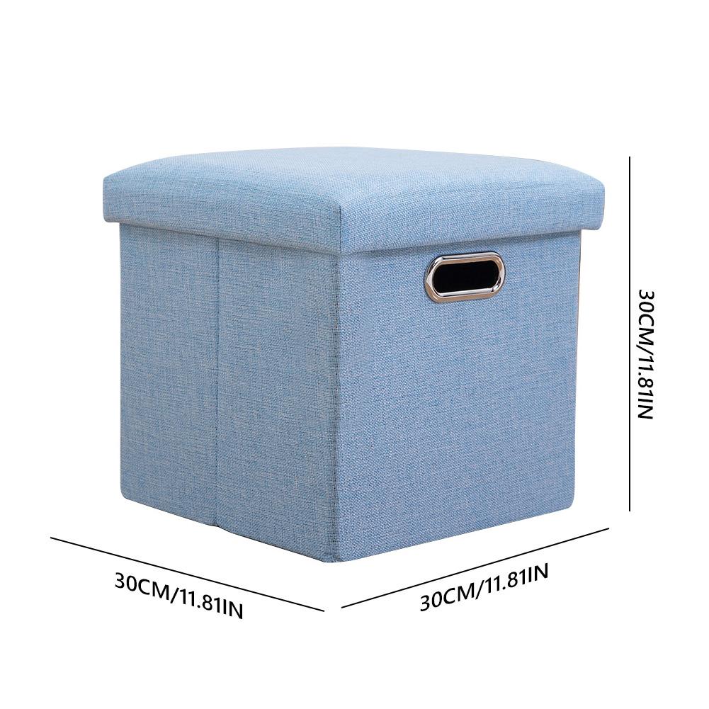 Folding Storage Ottoman Foldable Small Ottoman Foot Rest 11.81x11.81x11.81inch Comfortable Seat Square Footstool for Living Room