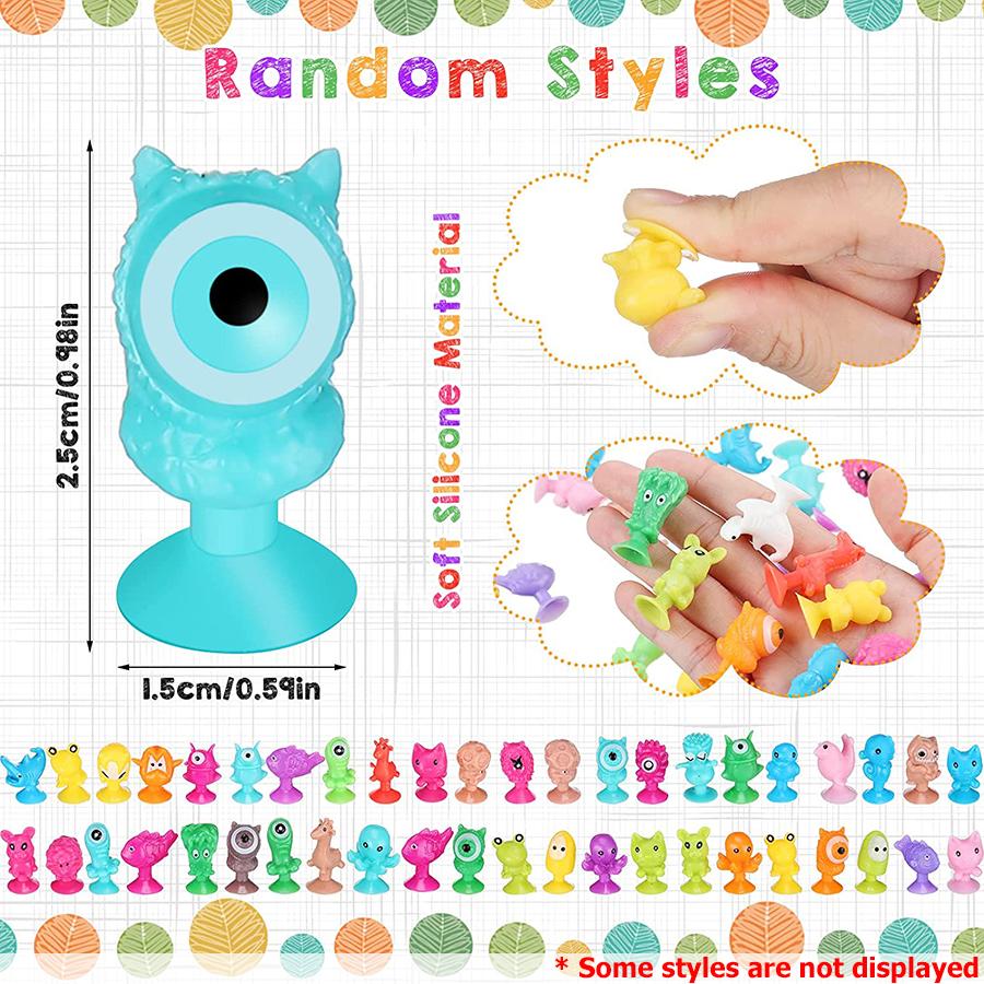 30-50pcs 2.5cm Mini Suction Cup Monster Dolls 100+Styles Random Ship Cartoon Dolls Creative Desktop Accessories Children's Gifts