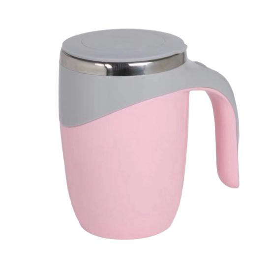 

Чашка для кофе с функцией самоперемешивания 380 мл, автоматическая магнитная кружка для помешивания, кружка для кофе из нержавеющей стали, перезаряжаемые кружки для самостоятельного смешивания для дома, офиса, школы, путешествий розовый