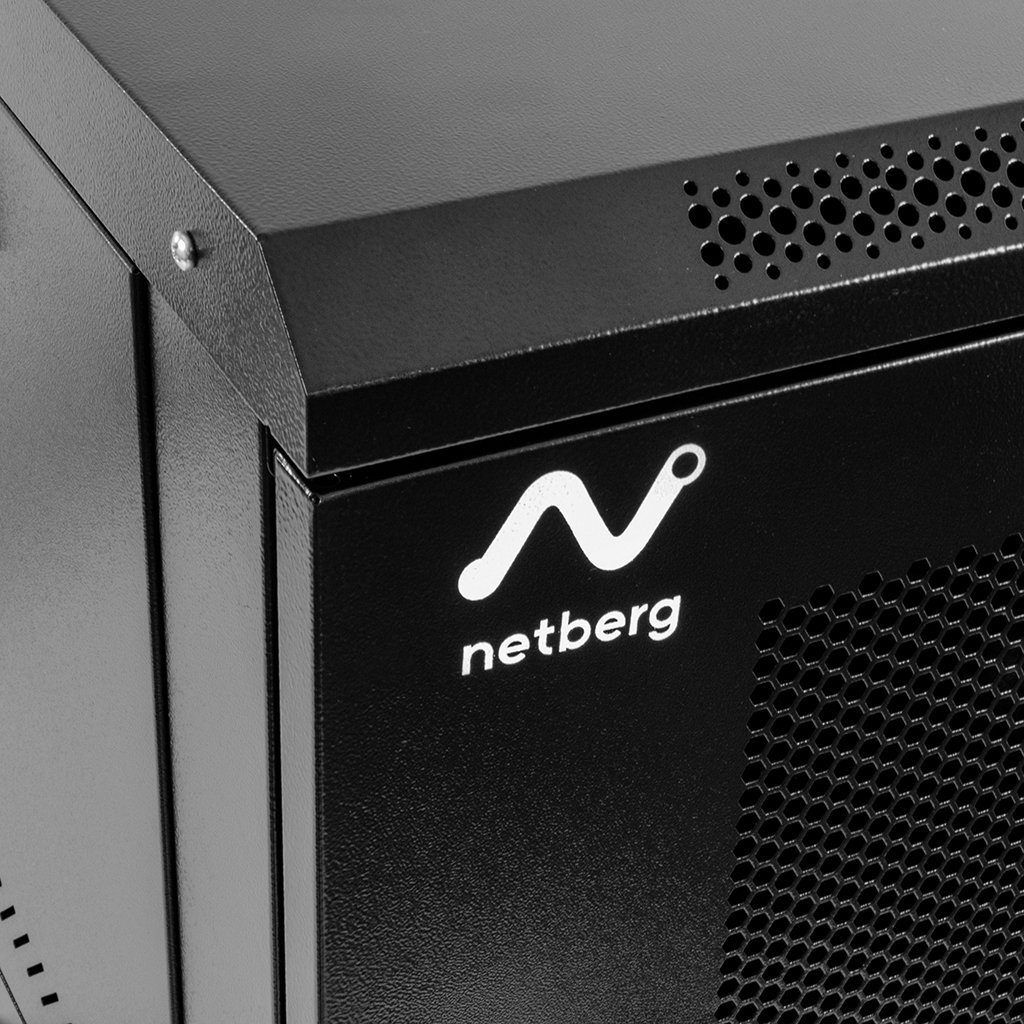 Netberg 19" 9U 450X600X400 Rack Cabinet, Hanging, Perforated Doors, Black N