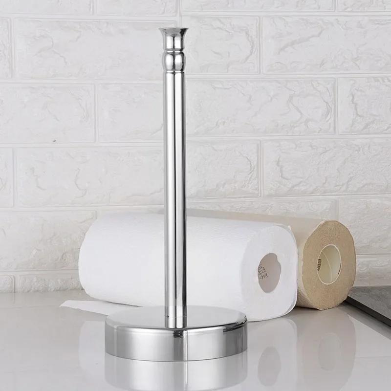 New Paper Towel Holder Stainless Steel Paper Towel Holder with Non-Slip Mat Fits Standard and Jumbo-Sized Rolls for Kitchen