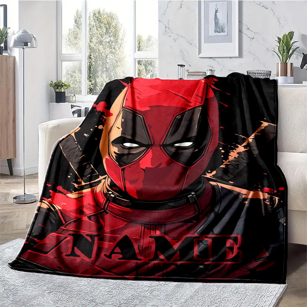 Custom Name Deadpool Theme Printed Blanket - Perfect for Couch, Bed, Travel & Outdoor Use | Machine Washable, Cozy & Durable.
