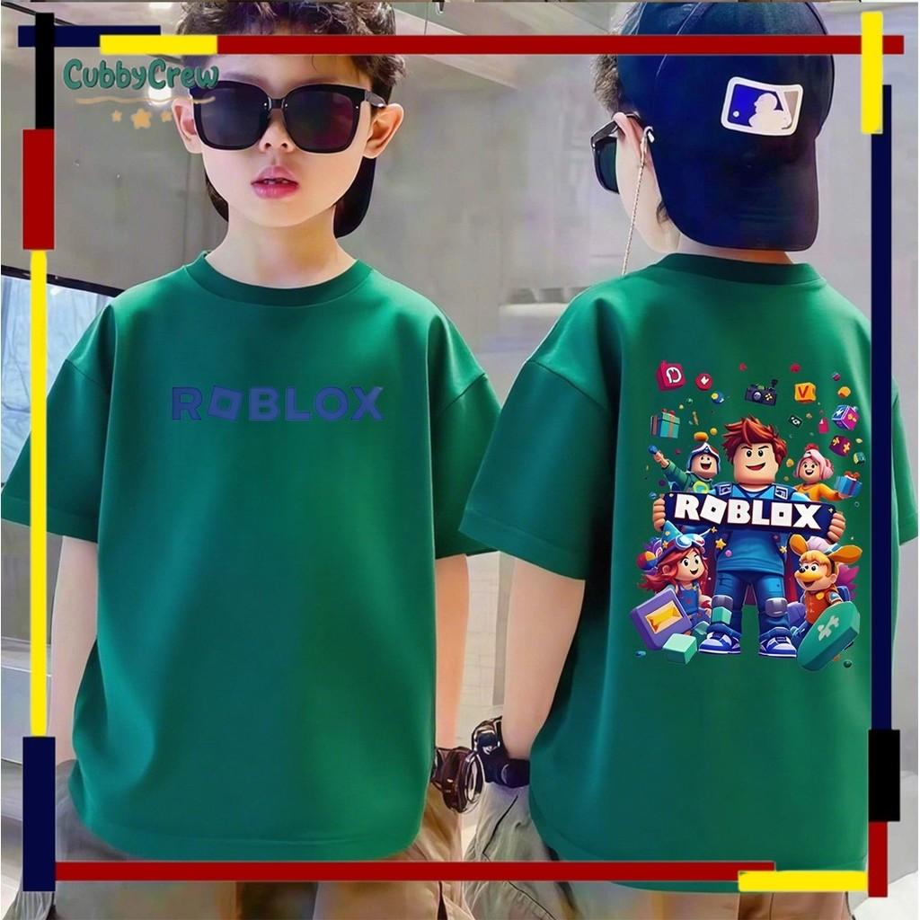 Brand new cool Roblox sport printed children's round neck top