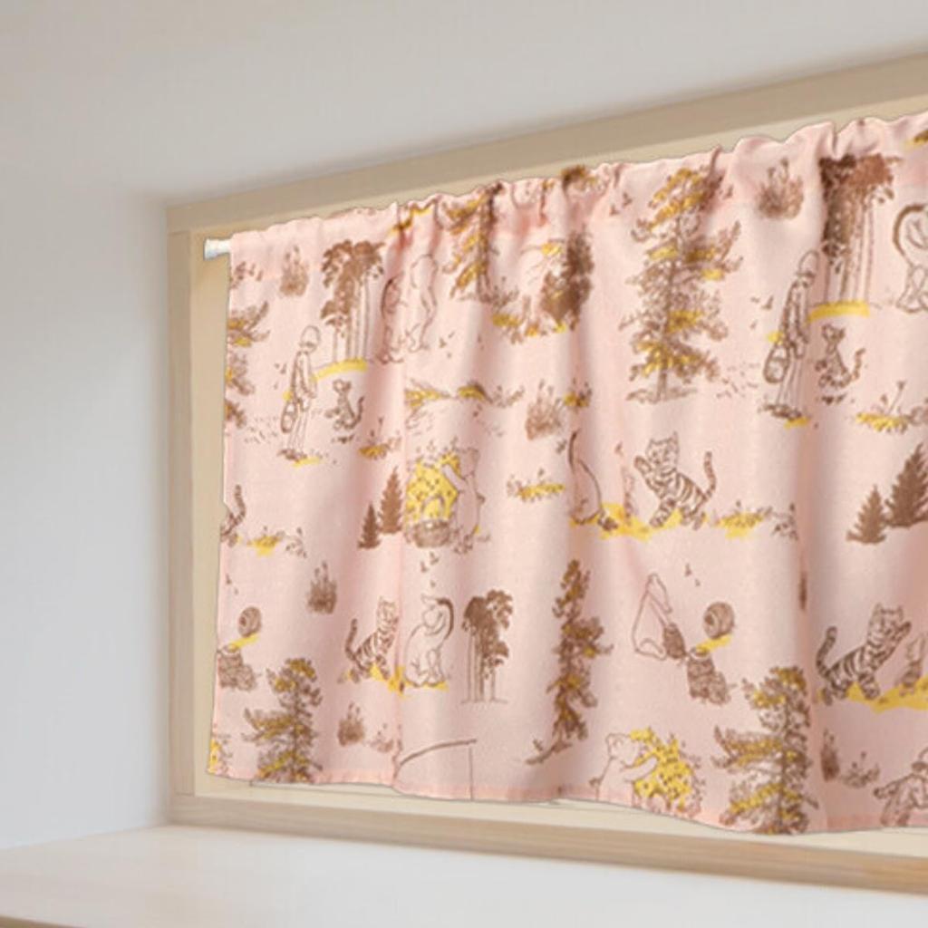 Disney Winnie the Pooh Cafe Curtains, 3 Sizes Available, 145x70cm, Small Window Curtains, Heat Insulation, Insulation, Classic Pooh Character,