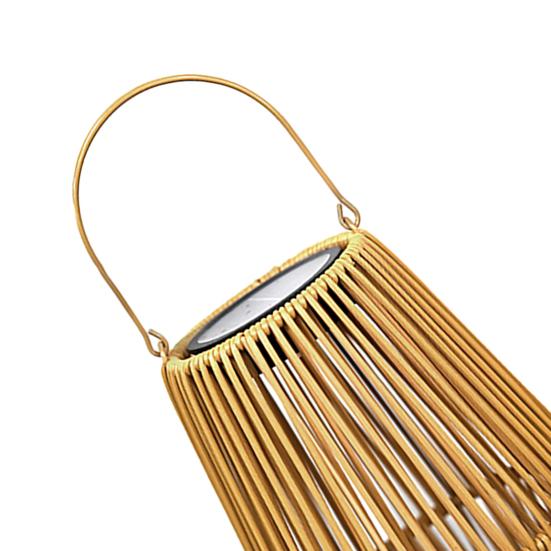 Woven Solar Lantern Rustic Solar Lamp with Handle Auto On/Off Solar Powered Outdoor Hanging Light for Farmhouse Garden Patio Yard Camping Decor