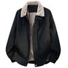 Barn Wind Herren Übergröße Wildleder Steppenadler Plüschjacke, M-8XL, Samt Kaninchenfell