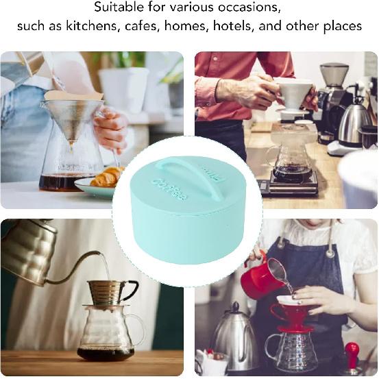 Coffee Filter Holder Reusable Coffee Filter Storage Container with Lid Coffee Basket Used for Family Coffee Counter (Mint Green)