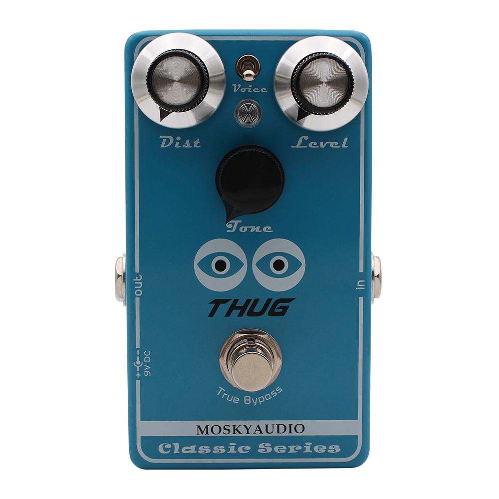 Moskyaudio Thug High Gain Distortion Guitar Pedal, Features 3 Distortion Tones, Dist Level & Tone Control, for Guitar/Bass