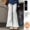 Douyin Women’s Winter Fleece-Lined Micro Flare Sweatpants - 2024 High Waist Slimming Wide Leg Horseshoe Pants