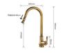Antique Brass Kitchen Faucet Pull Out Spout Kitchen Faucets Black Single Hole Swivel Hot Cold Water Kitchen Mixer Tap Black