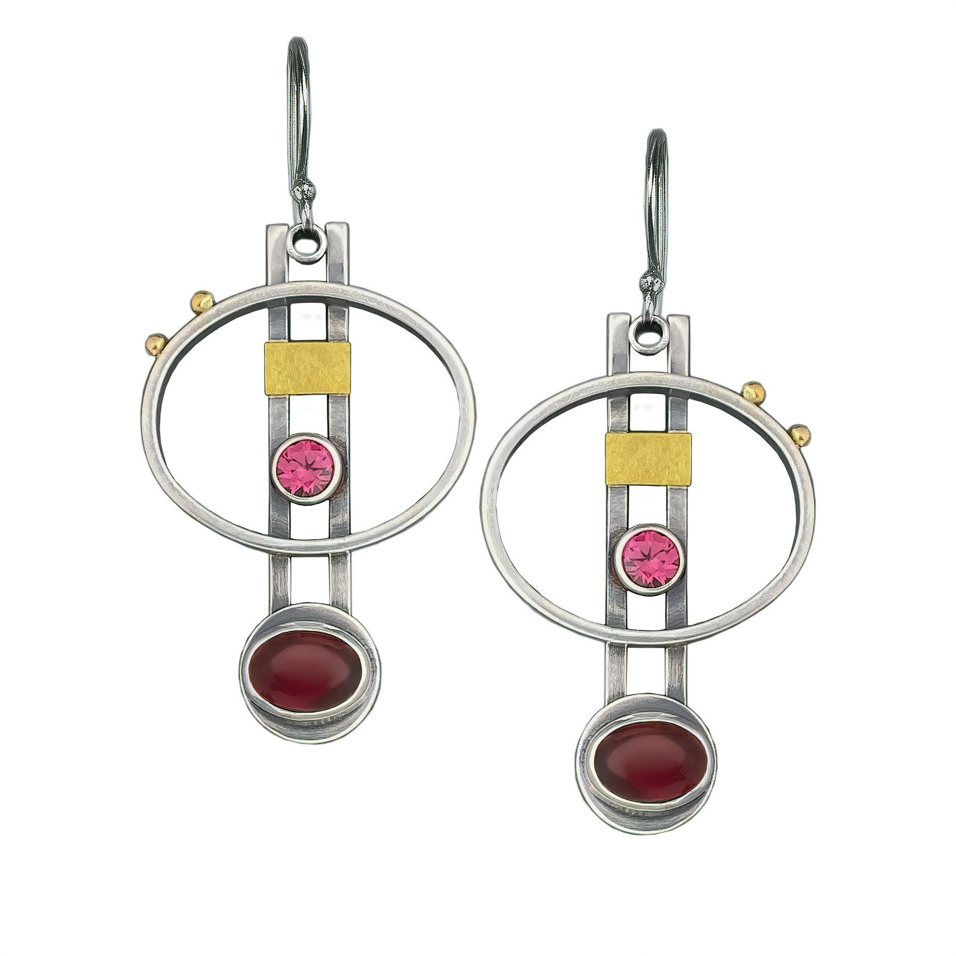 

Длинные висячие серьги в этническом стиле с геометрическим синим камнем для женщин, винтажные двухцветные металлические украшения, серьги-капли с кристаллами, подарок, новинка красный